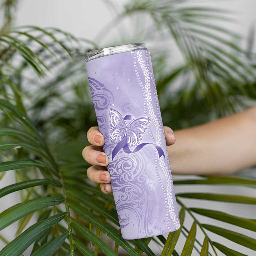 Epilepsy Awareness Skinny Tumbler Maile Pikake Lokelani Crown Flower Lei Inspired LT9 - Polynesian Pride