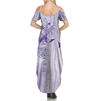 Epilepsy Awareness Summer Maxi Dress Maile Pikake Lokelani Crown Flower Lei Inspired LT9 - Polynesian Pride