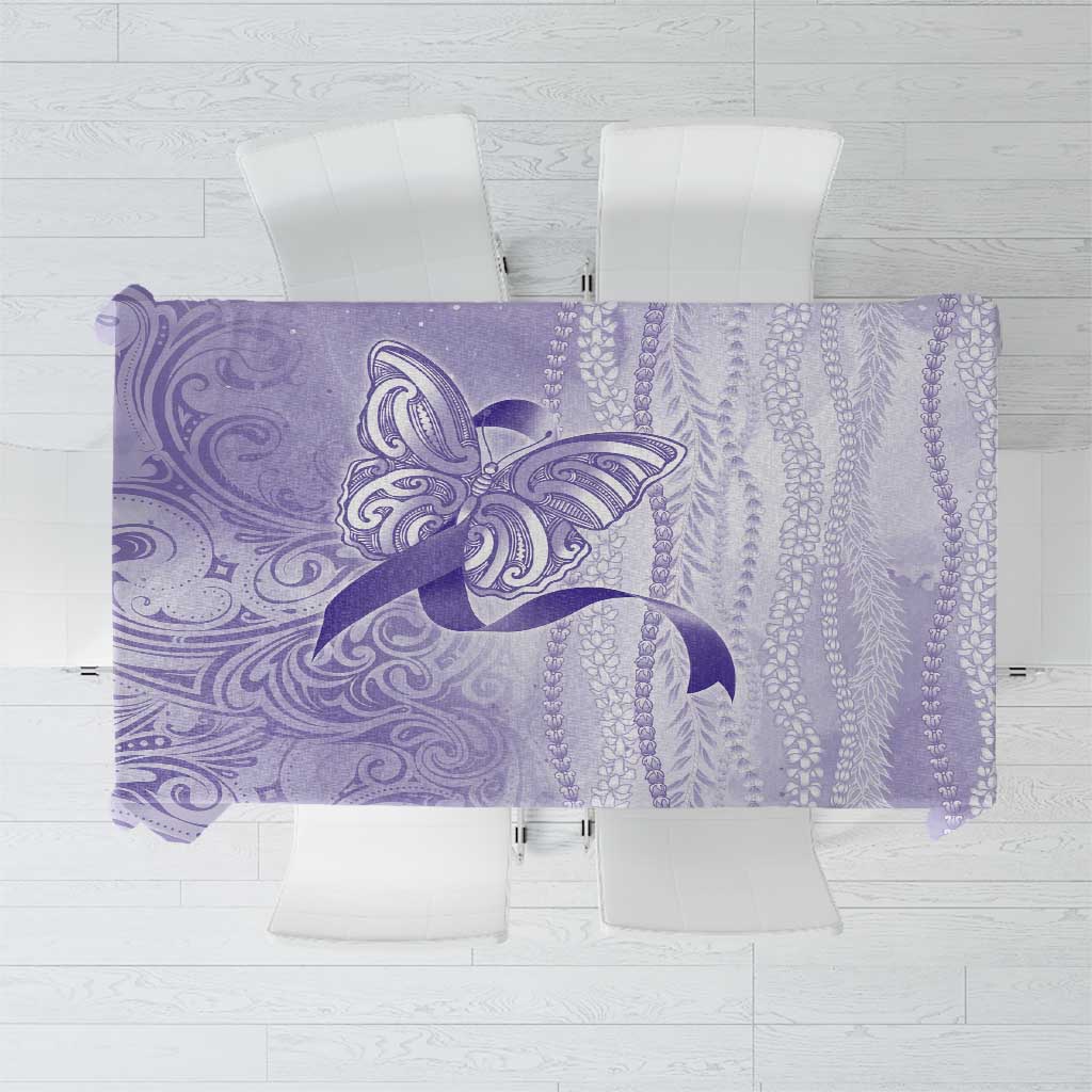 Epilepsy Awareness Tablecloth Maile Pikake Lokelani Crown Flower Lei Inspired LT9 Purple - Polynesian Pride