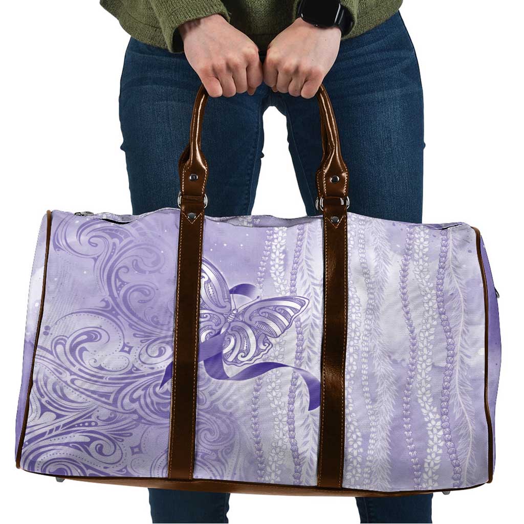 Epilepsy Awareness Travel Bag Maile Pikake Lokelani Crown Flower Lei Inspired LT9 Purple - Polynesian Pride