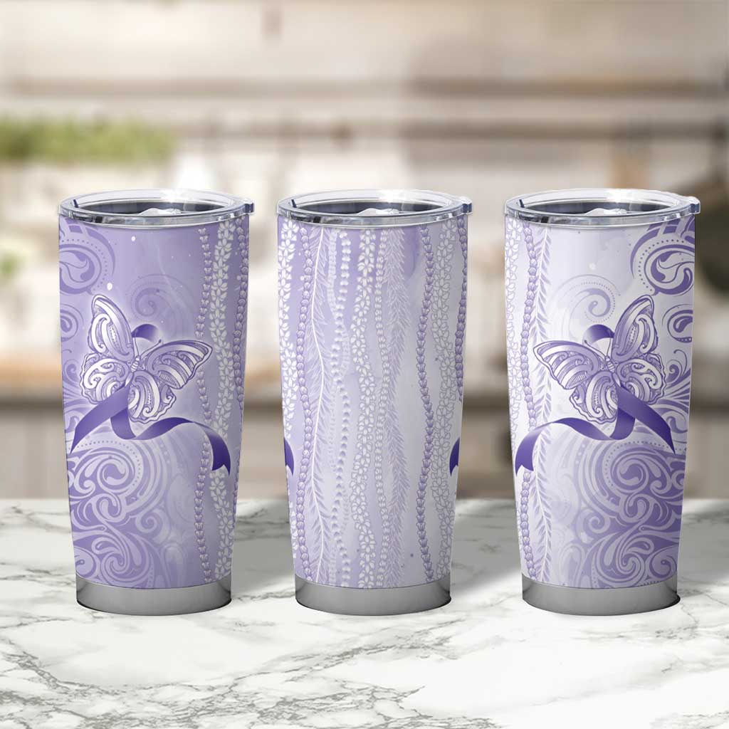 Epilepsy Awareness Tumbler Cup Maile Pikake Lokelani Crown Flower Lei Inspired LT9 - Polynesian Pride