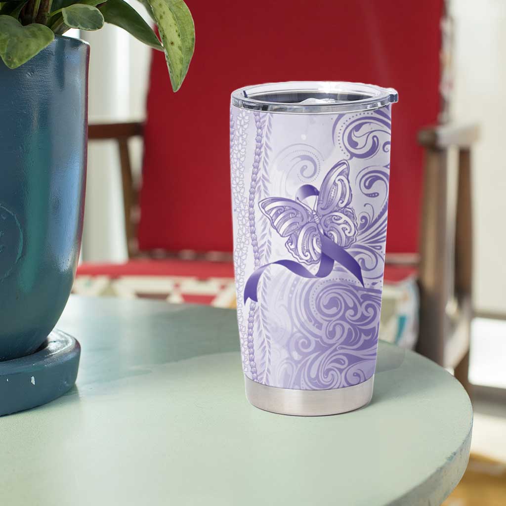 Epilepsy Awareness Tumbler Cup Maile Pikake Lokelani Crown Flower Lei Inspired LT9 - Polynesian Pride