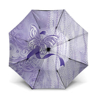 Epilepsy Awareness Umbrella Maile Pikake Lokelani Crown Flower Lei Inspired LT9 One Size Folded 11.42 inch Opened Diameter 37.4 inch Purple - Polynesian Pride