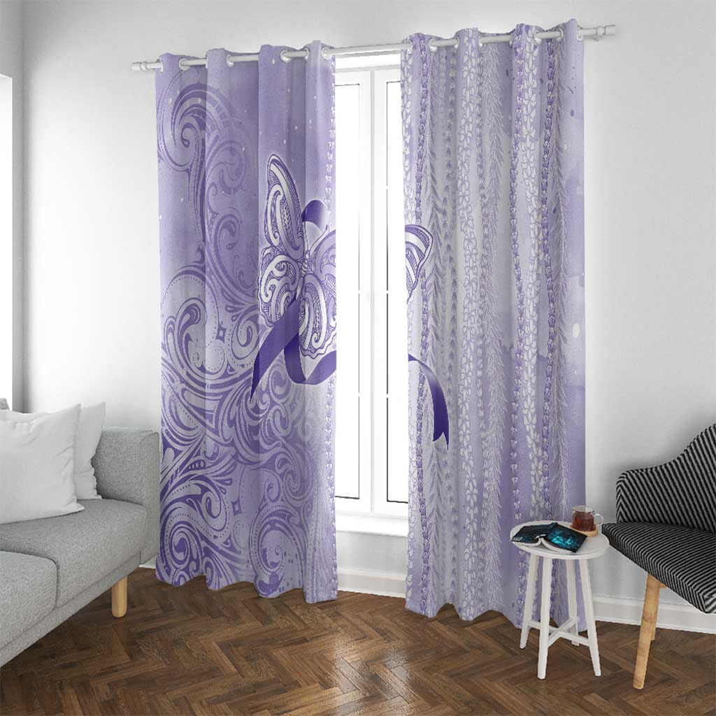 Epilepsy Awareness Window Curtain Maile Pikake Lokelani Crown Flower Lei Inspired LT9 With Grommets Purple - Polynesian Pride