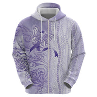 Epilepsy Awareness Zip Hoodie Maile Pikake Lokelani Crown Flower Lei Inspired LT9 - Polynesian Pride