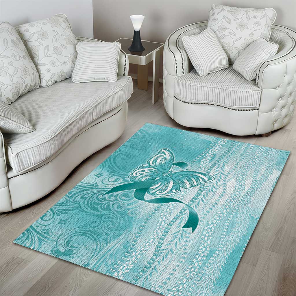PTSD Awareness Area Rug Maile Pikake Lokelani Crown Flower Lei Inspired LT9 - Polynesian Pride