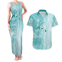 PTSD Awareness Couples Matching Tank Maxi Dress and Hawaiian Shirt Maile Pikake Lokelani Crown Flower Lei Inspired