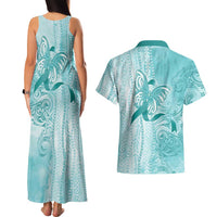 PTSD Awareness Couples Matching Tank Maxi Dress and Hawaiian Shirt Maile Pikake Lokelani Crown Flower Lei Inspired
