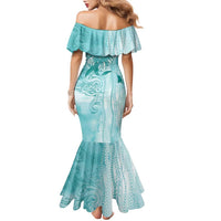 PTSD Awareness Family Matching Mermaid Dress and Hawaiian Shirt Maile Pikake Lokelani Crown Flower Lei Inspired