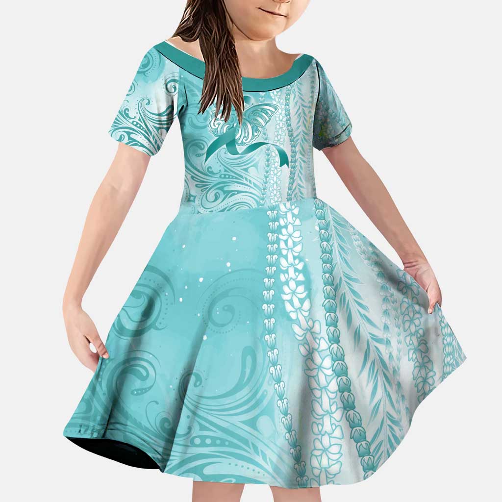 PTSD Awareness Family Matching Short Sleeve Bodycon Dress and Hawaiian Shirt Maile Pikake Lokelani Crown Flower Lei Inspired