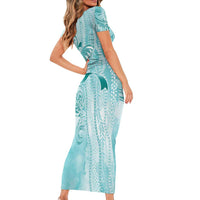 PTSD Awareness Family Matching Short Sleeve Bodycon Dress and Hawaiian Shirt Maile Pikake Lokelani Crown Flower Lei Inspired