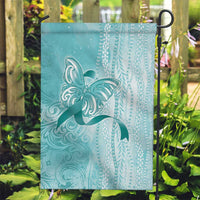 PTSD Awareness Garden Flag Maile Pikake Lokelani Crown Flower Lei Inspired LT9 Garden Flag Teal - Polynesian Pride