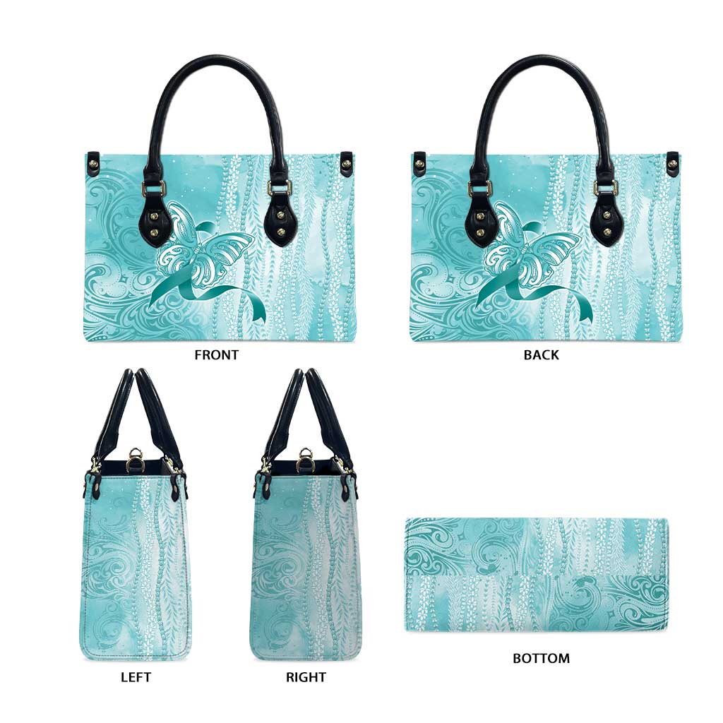PTSD Awareness Leather Bag Maile Pikake Lokelani Crown Flower Lei Inspired LT9 - Polynesian Pride