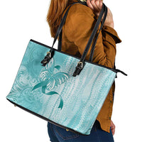 PTSD Awareness Leather Tote Bag Maile Pikake Lokelani Crown Flower Lei Inspired LT9 - Polynesian Pride