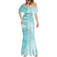 PTSD Awareness Mermaid Dress Maile Pikake Lokelani Crown Flower Lei Inspired LT9 - Polynesian Pride
