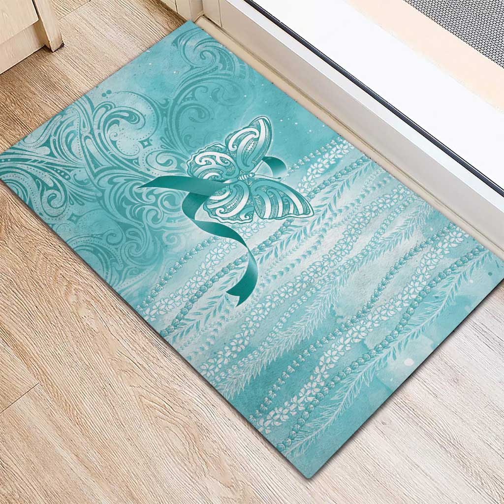 PTSD Awareness Rubber Doormat Maile Pikake Lokelani Crown Flower Lei Inspired LT9 - Polynesian Pride