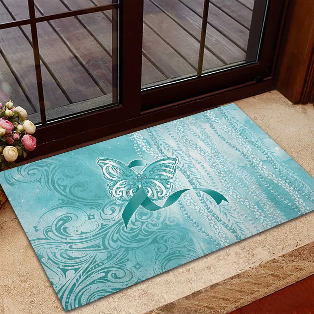 PTSD Awareness Rubber Doormat Maile Pikake Lokelani Crown Flower Lei Inspired LT9 - Polynesian Pride