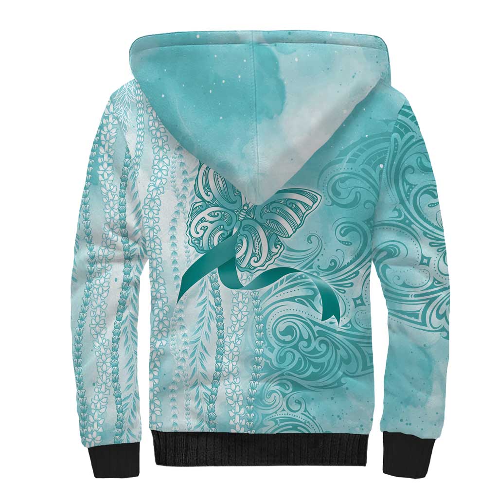 PTSD Awareness Sherpa Hoodie Maile Pikake Lokelani Crown Flower Lei Inspired LT9 - Polynesian Pride