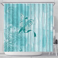PTSD Awareness Shower Curtain Maile Pikake Lokelani Crown Flower Lei Inspired