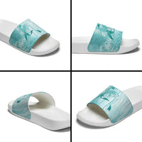 PTSD Awareness Slide Sandals Maile Pikake Lokelani Crown Flower Lei Inspired