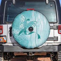 PTSD Awareness Spare Tire Cover Maile Pikake Lokelani Crown Flower Lei Inspired LT9 Teal - Polynesian Pride