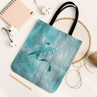 PTSD Awareness Tote Bag Maile Pikake Lokelani Crown Flower Lei Inspired LT9 Black Strap One Size Teal - Polynesian Pride