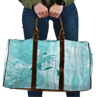 PTSD Awareness Travel Bag Maile Pikake Lokelani Crown Flower Lei Inspired LT9 Teal - Polynesian Pride