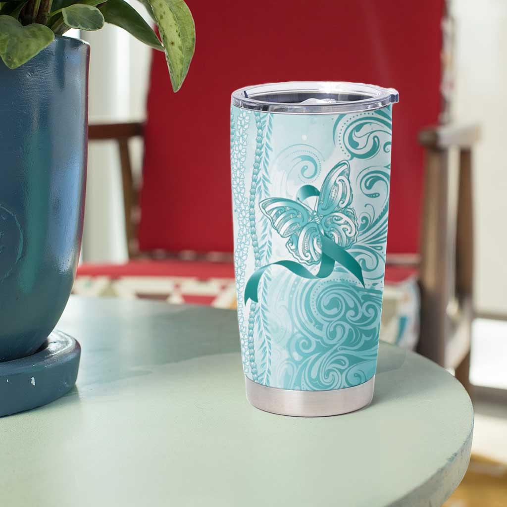 PTSD Awareness Tumbler Cup Maile Pikake Lokelani Crown Flower Lei Inspired LT9 - Polynesian Pride