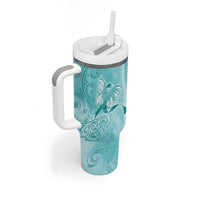 PTSD Awareness Tumbler With Handle Maile Pikake Lokelani Crown Flower Lei Inspired LT9 - Polynesian Pride