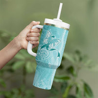 PTSD Awareness Tumbler With Handle Maile Pikake Lokelani Crown Flower Lei Inspired LT9 - Polynesian Pride