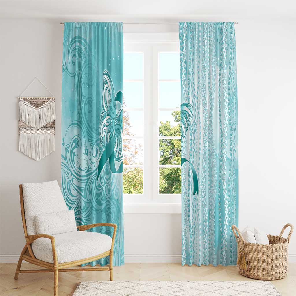 PTSD Awareness Window Curtain Maile Pikake Lokelani Crown Flower Lei Inspired LT9 - Polynesian Pride