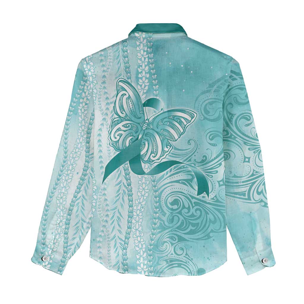 PTSD Awareness Women Casual Shirt Maile Pikake Lokelani Crown Flower Lei Inspired LT9 - Polynesian Pride