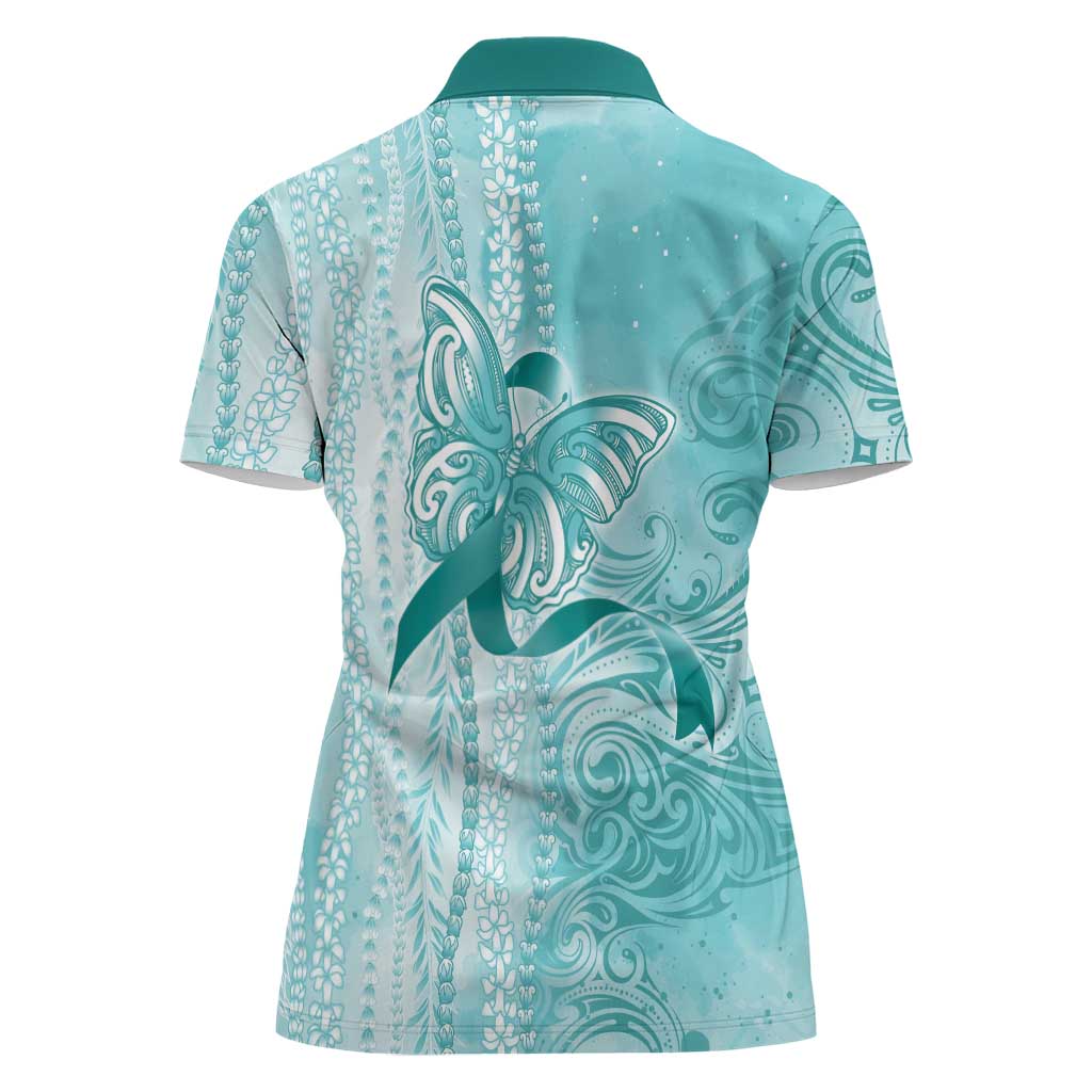PTSD Awareness Women Polo Shirt Maile Pikake Lokelani Crown Flower Lei Inspired LT9 - Polynesian Pride