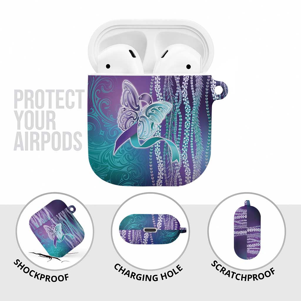 Suicide Prevention Awareness AirPods Case Maile Pikake Lokelani Crown Flower Lei Inspired LT9 - Polynesian Pride