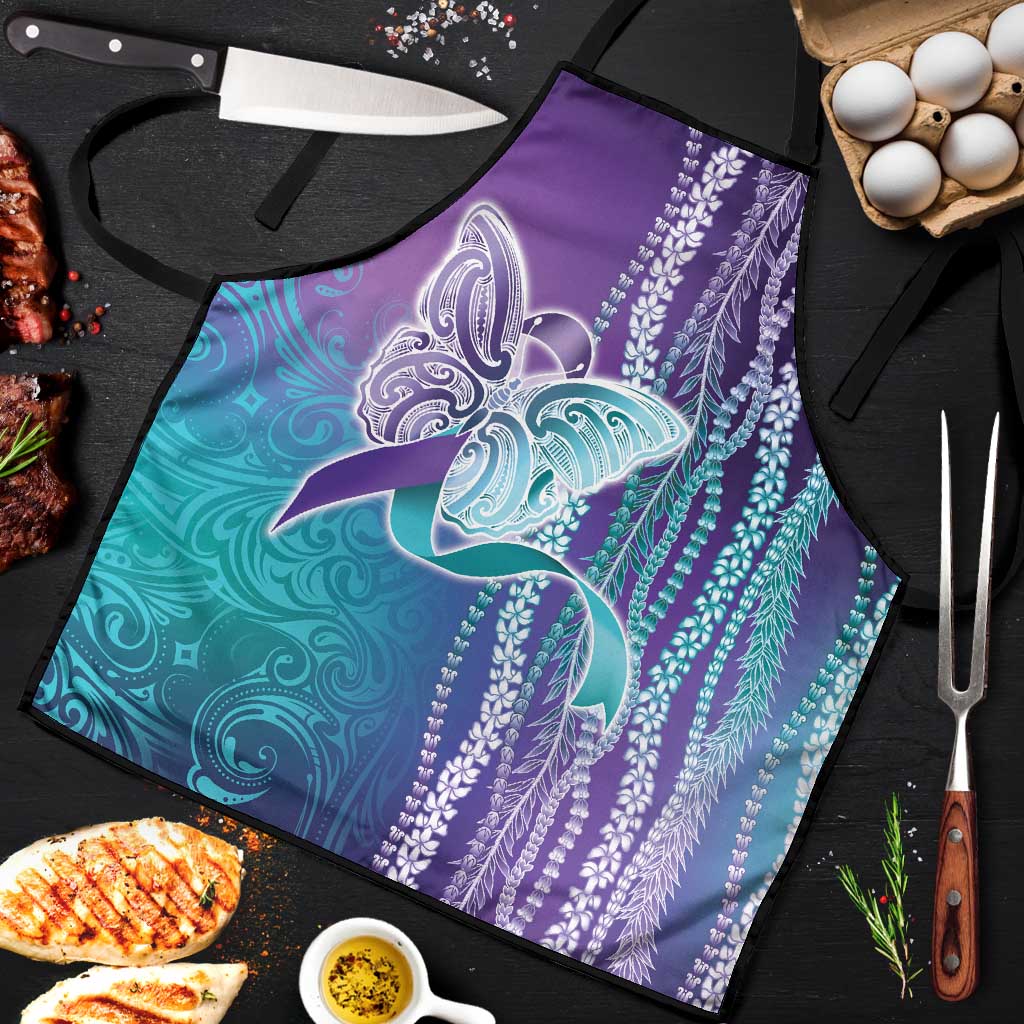 Suicide Prevention Awareness Apron Maile Pikake Lokelani Crown Flower Lei Inspired LT9 Multicolor - Polynesian Pride