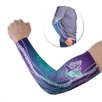 Suicide Prevention Awareness Arm Sleeves Maile Pikake Lokelani Crown Flower Lei Inspired LT9 Set of 2 Multicolor - Polynesian Pride
