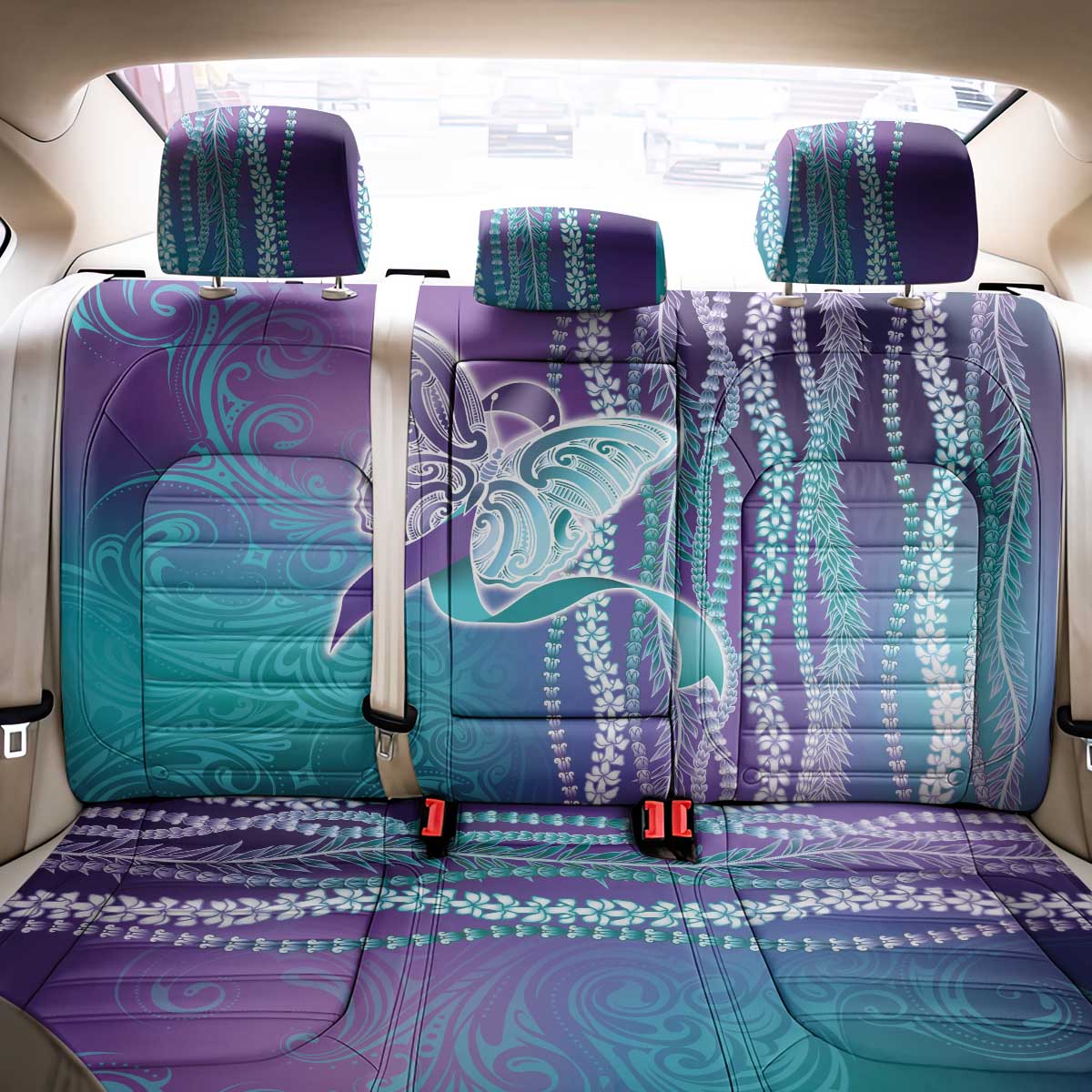 Suicide Prevention Awareness Back Car Seat Cover Maile Pikake Lokelani Crown Flower Lei Inspired LT9 - Polynesian Pride