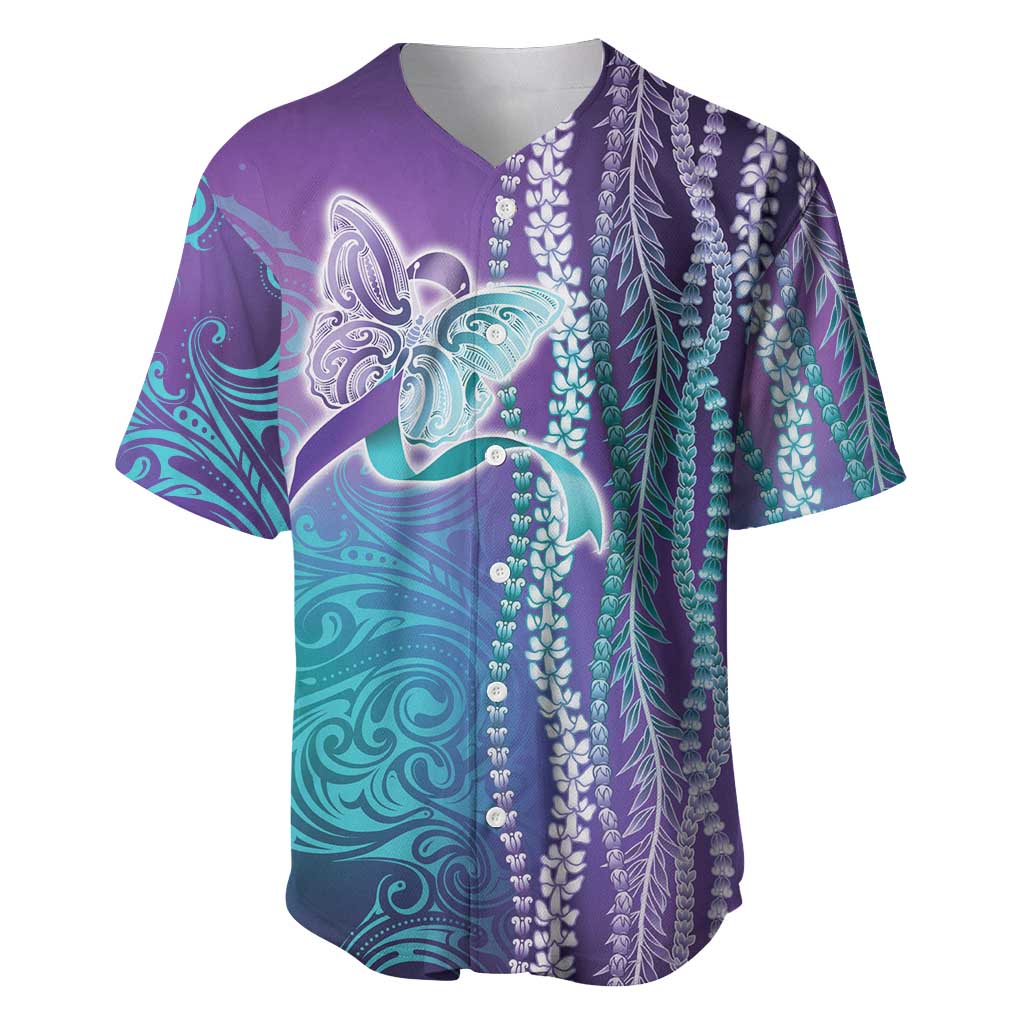 Suicide Prevention Awareness Baseball Jersey Maile Pikake Lokelani Crown Flower Lei Inspired