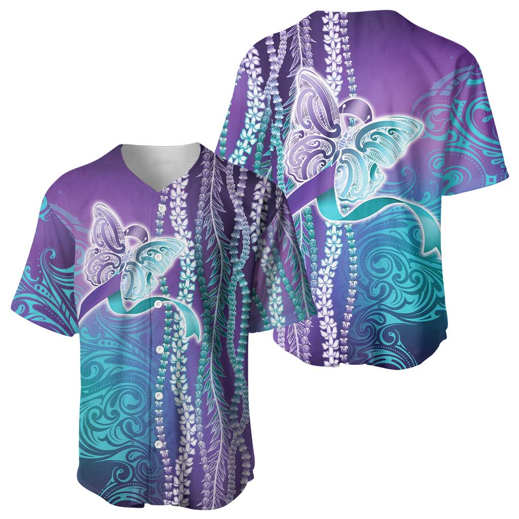Suicide Prevention Awareness Baseball Jersey Maile Pikake Lokelani Crown Flower Lei Inspired