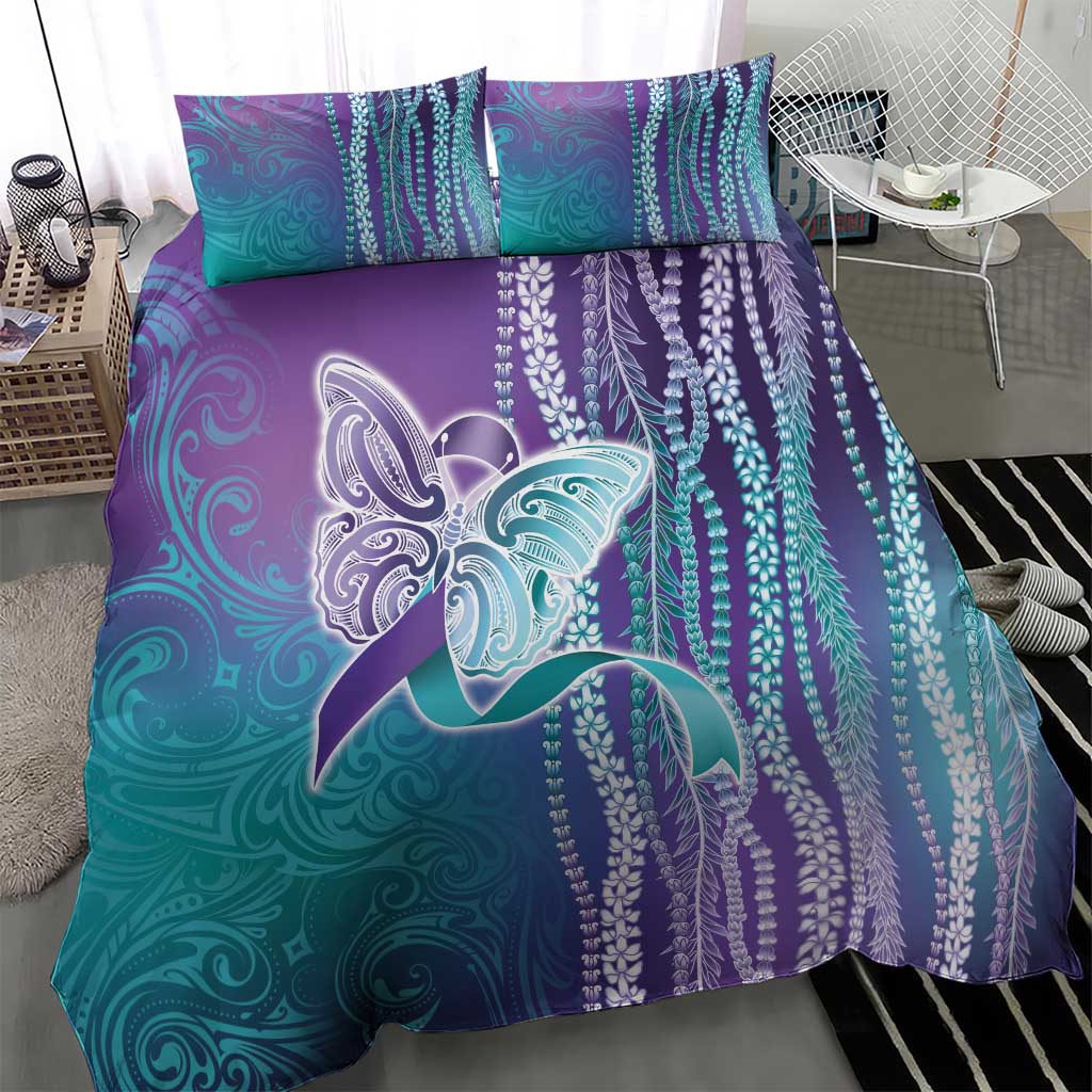 Suicide Prevention Awareness Bedding Set Maile Pikake Lokelani Crown Flower Lei Inspired LT9 - Polynesian Pride