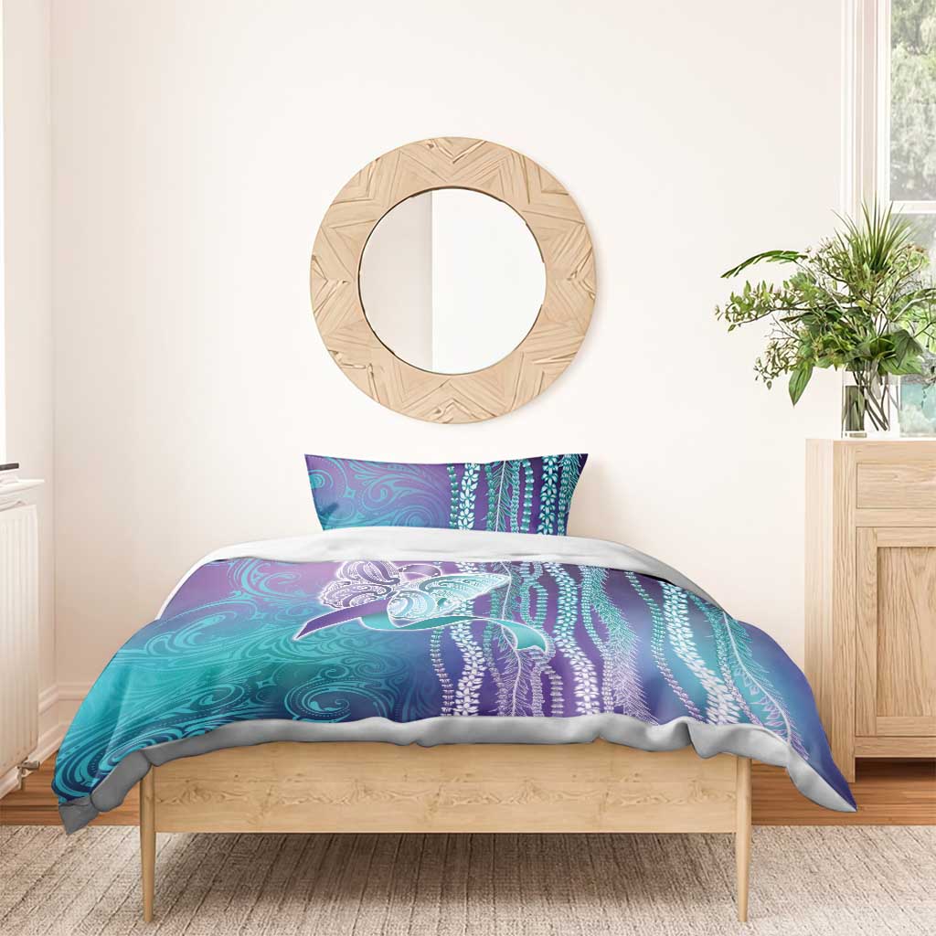 Suicide Prevention Awareness Bedding Set Maile Pikake Lokelani Crown Flower Lei Inspired LT9 - Polynesian Pride