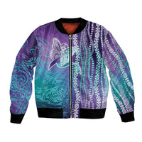 Suicide Prevention Awareness Bomber Jacket Maile Pikake Lokelani Crown Flower Lei Inspired LT9 Unisex Multicolor - Polynesian Pride