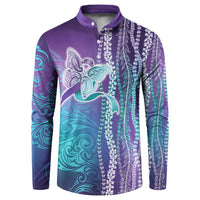 Suicide Prevention Awareness Button Sweatshirt Maile Pikake Lokelani Crown Flower Lei Inspired LT9 Multicolor - Polynesian Pride