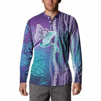 Suicide Prevention Awareness Button Sweatshirt Maile Pikake Lokelani Crown Flower Lei Inspired LT9 - Polynesian Pride
