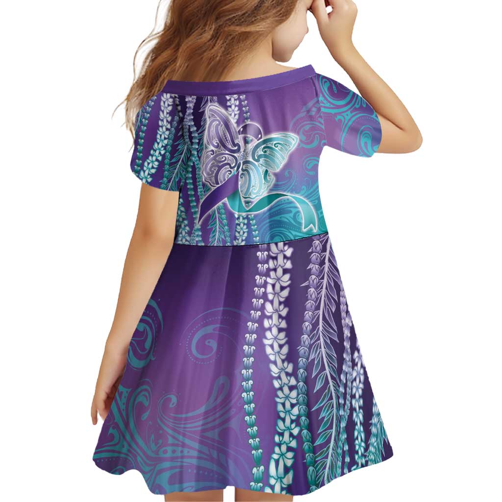 Suicide Prevention Awareness Family Matching Mermaid Dress and Hawaiian Shirt Maile Pikake Lokelani Crown Flower Lei Inspired