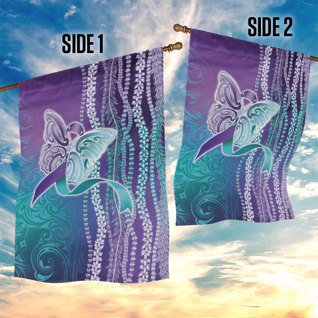 Suicide Prevention Awareness Garden Flag Maile Pikake Lokelani Crown Flower Lei Inspired LT9 - Polynesian Pride