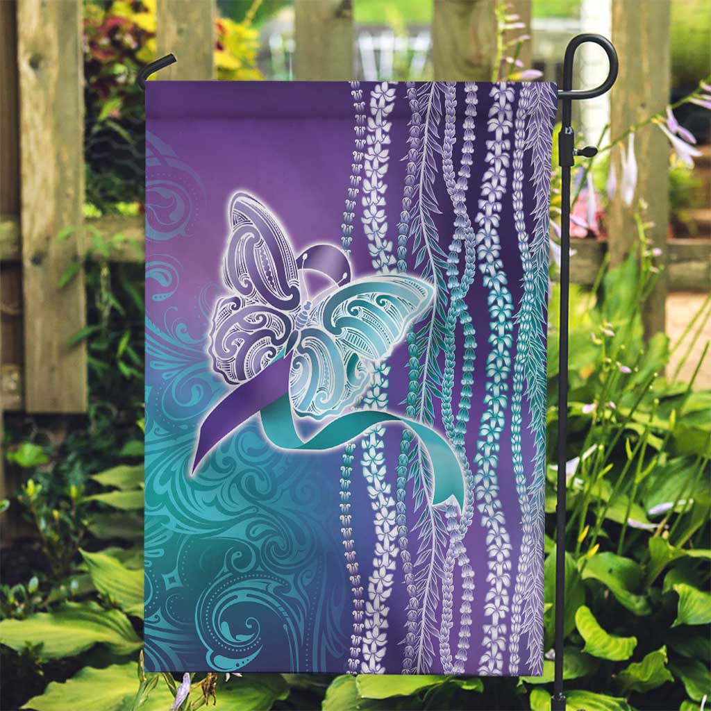 Suicide Prevention Awareness Garden Flag Maile Pikake Lokelani Crown Flower Lei Inspired LT9 Garden Flag Multicolor - Polynesian Pride