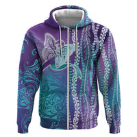 Suicide Prevention Awareness Hoodie Maile Pikake Lokelani Crown Flower Lei Inspired LT9 Zip Hoodie Multicolor - Polynesian Pride