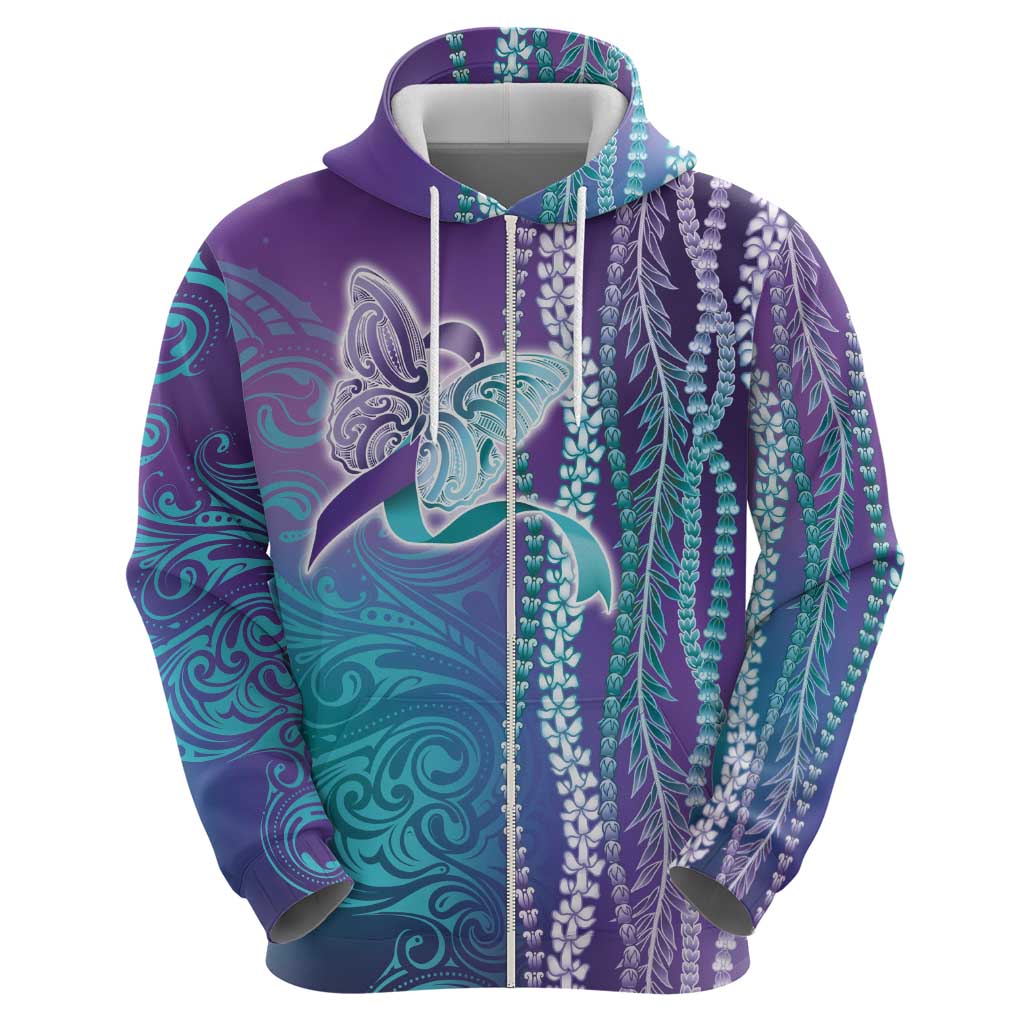 Suicide Prevention Awareness Hoodie Maile Pikake Lokelani Crown Flower Lei Inspired LT9 - Polynesian Pride