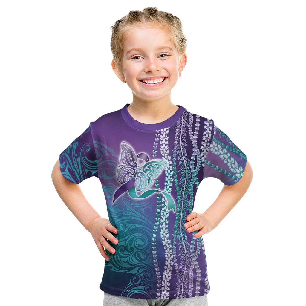 Suicide Prevention Awareness Kid T Shirt Maile Pikake Lokelani Crown Flower Lei Inspired LT9 Multicolor - Polynesian Pride